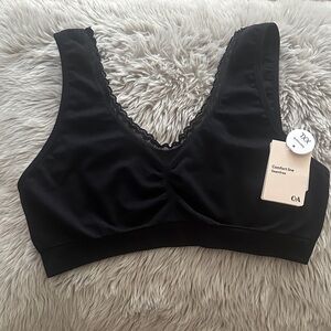 Black Comfort Line Lace Bralette
